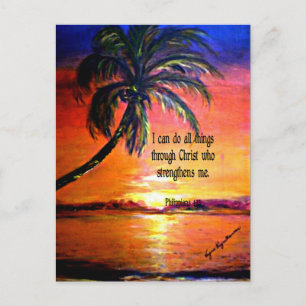 Cartão Postal Bíblia verso, Philippians 4:13