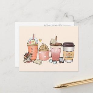 Cartão Postal Bibliófilos e Entusiastas da Cafeína