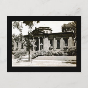 Cartão Postal Biblioteca Carnegie, Escanaba, Michigan Vintage