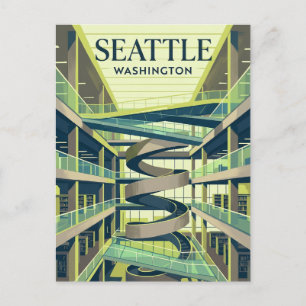 Cartão Postal Biblioteca Central da Biblioteca Pública de Seattl