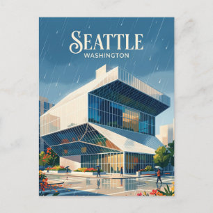 Cartão Postal Biblioteca Central de Seattle EUA