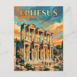 Cartão Postal Biblioteca de Celsus, Selçuk, Egeu