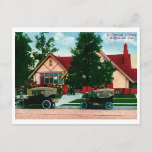Cartão Postal Biblioteca, Hollywood, CA Vintage
