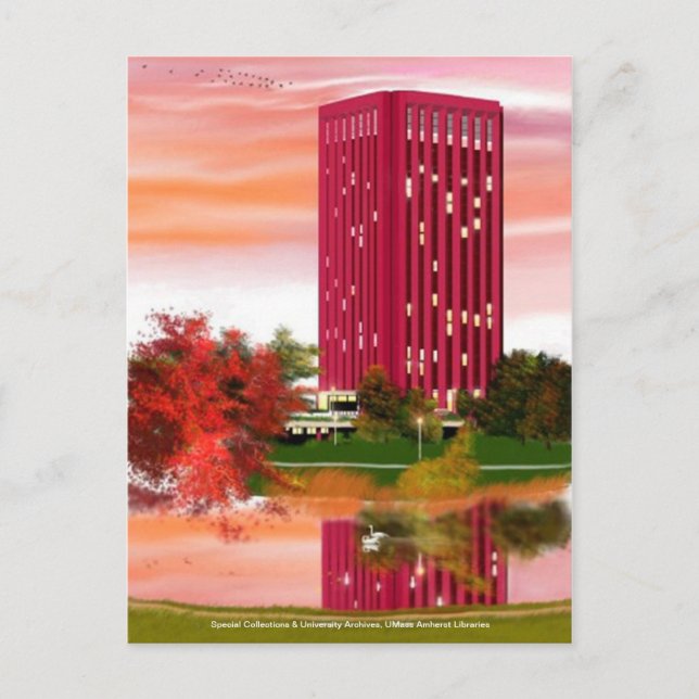 Cartão Postal Biblioteca no outono por Tam Nguyen (Frente)