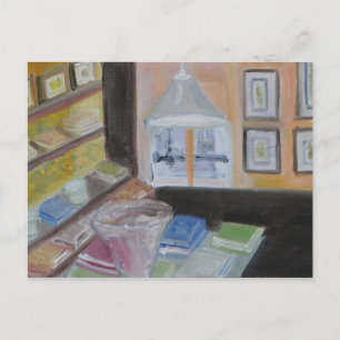 Cartão Postal Biblioteca Paris