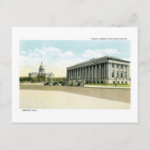 Cartão Postal Biblioteca Pública e Capitólio Estatal, Denver,