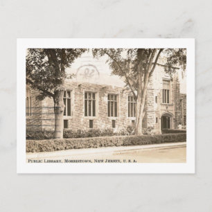 Cartão Postal Biblioteca Pública, Morristown, New Jersey Vintage