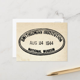 Cartão Postal Biblioteca Stamp Smithsonian Institution 1944