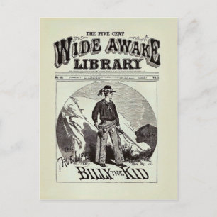 Cartão Postal Biblioteca Wide Awake - Billy The Kid - Vintage