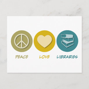 Cartão Postal Bibliotecas do Amor pela Paz