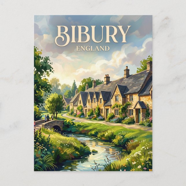Cartão Postal Bibury Reino Unido (Frente)