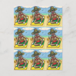 CARTÃO POSTAL BICHETE VERMELHO DA CHAVE BIKINI, ENGRAÇADO NA CA