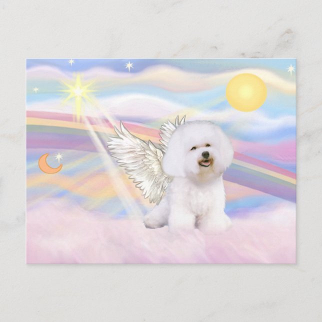 Cartão Postal Bichon Frise Angel (Frente)