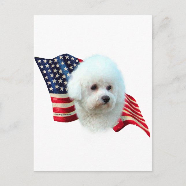 Cartão Postal Bichon Frise Flag (Frente)