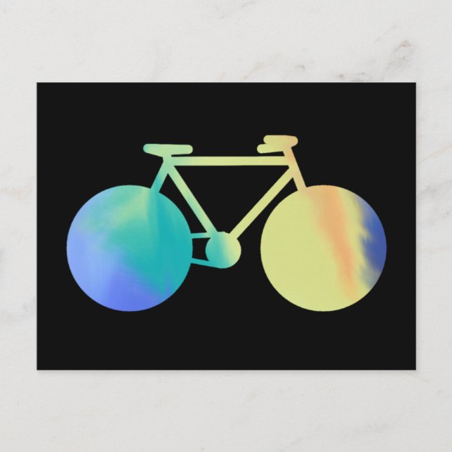 Cartão Postal bicicleta aquarella (Frente)