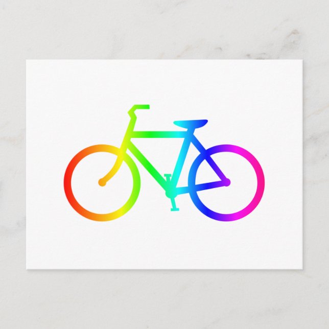Cartão Postal Bicicleta Arco-Íris 4 (Frente)