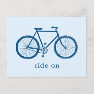 Cartão Postal bicicleta azul-bicicleta