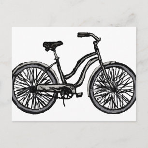 Cartão Postal Bicicleta Clássica, Produtos de Desenho de Linha