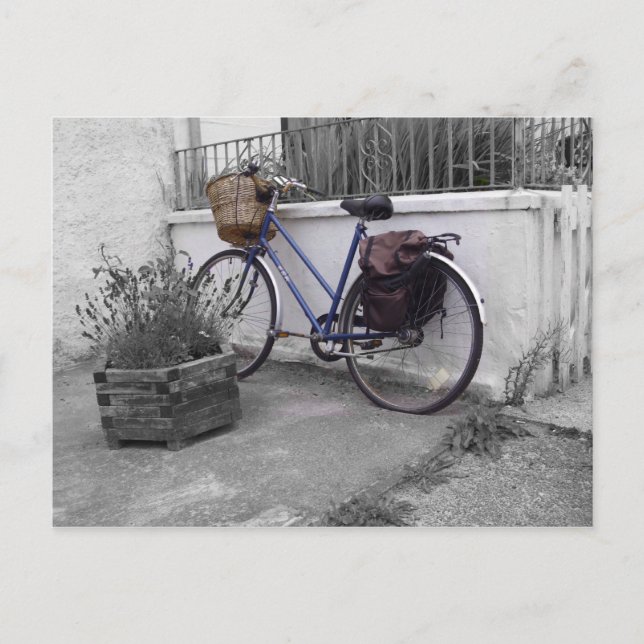 Cartão Postal Bicicleta com cesto - Ilha de Mull (Frente)