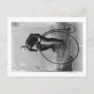 Cartão Postal Bicicleta com Fotografia de Roda Frente Grande