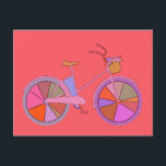 Cartão Postal Bicicleta Cutânea Vintage em Vermelho Whimsical<br><div class="desc">Bicicleta Cutânea Vintage com Cartão-Postal Branco</div>
