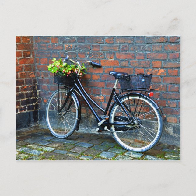 Cartão Postal Bicicleta de Flower Basket, Copenhaga, Dinamarca (Frente)