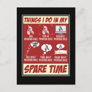 Cartão Postal Bicicleta de Montanha Divertida Humor MTB Ciclismo