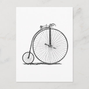 Cartão Postal Bicicleta de Roda Alta Penny Farthing