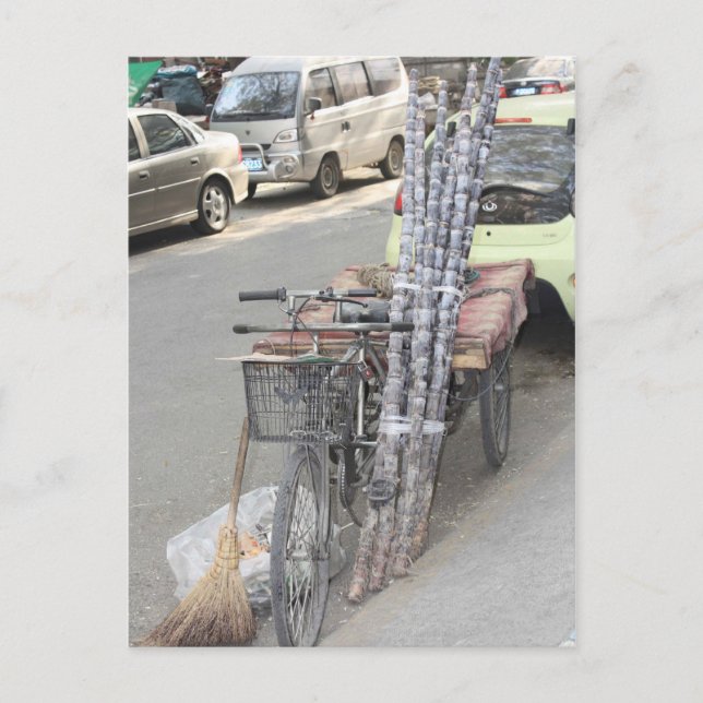 Cartão Postal Bicicleta de Trabalho em Pequim (Frente)