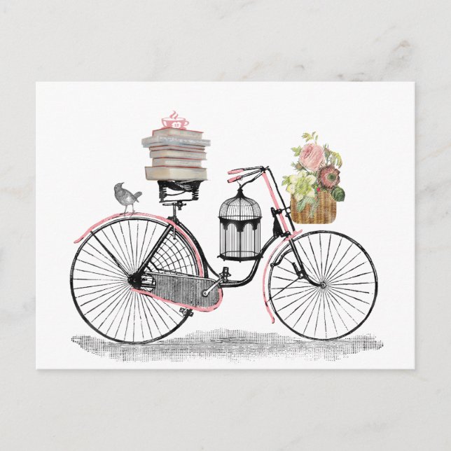 Cartão Postal Bicicleta do impulso da fantasia (Frente)
