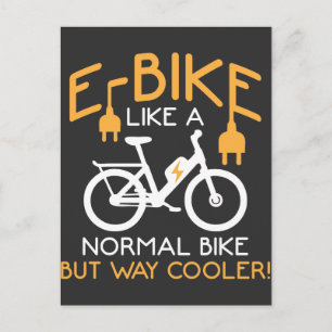 Cartão Postal Bicicleta Elétrica E-Bike Way Cooler Bike Funny