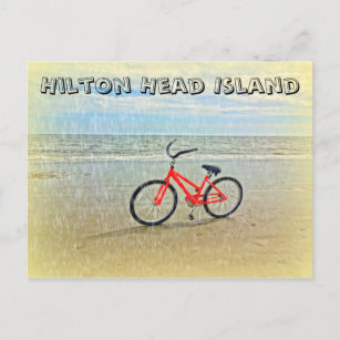 Cartão Postal Bicicleta em Sun Chá em Hilton Head Island Beach