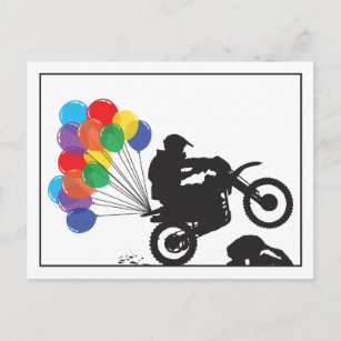 Cartão Postal Bicicleta Engraçado com Cartaz de Aniversário dos 