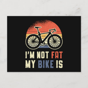 Cartão Postal Bicicleta Gorda Não sou Gorda Minha Bicicleta É 