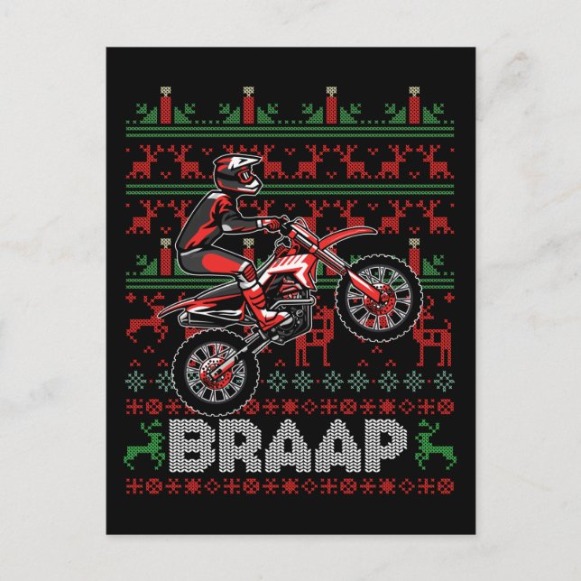 Cartão Postal Bicicleta Motocross Braap de Natal (Frente)