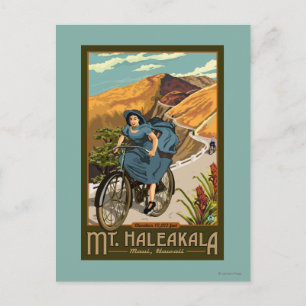 Cartão Postal Bicicleta Mt. Haleakala Dirige o Havaí