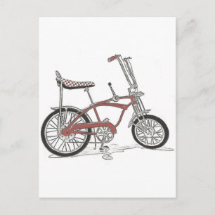 Cartão Postal Bicicleta Muscular Schwinn Stingray Apple Krate, d