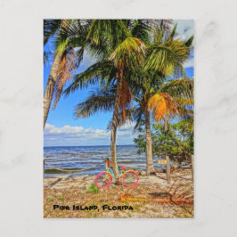 Cartão Postal Bicicleta na praia - Pine Island Florida