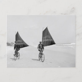 Cartão Postal Bicicleta Navegando Na Praia