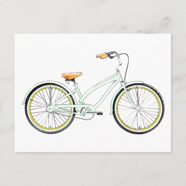 Cartão Postal bicicleta retrô (Frente)
