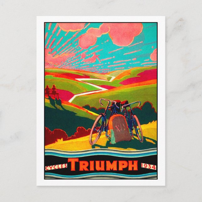 Cartão Postal Bicicleta Vintage - Bicicleta na encosta (Frente)