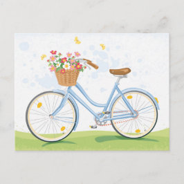 Cartão Postal Bicicleta Vintage com Flower Basket