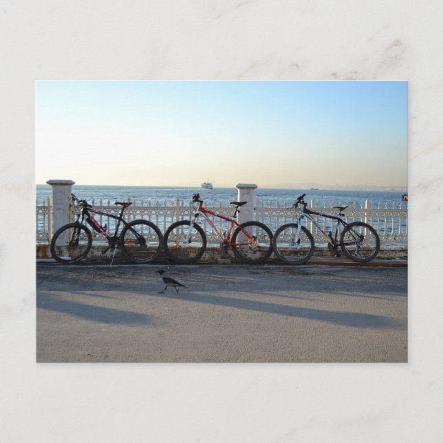 Cartão Postal Bicicletas com Corvo (Frente)