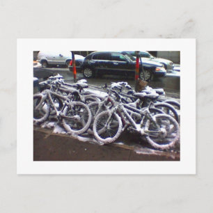 Cartão Postal Bicicletas de neve
