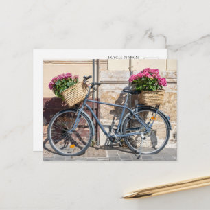 Cartão Postal Bicicletas e Soquetes de Flor Rosa