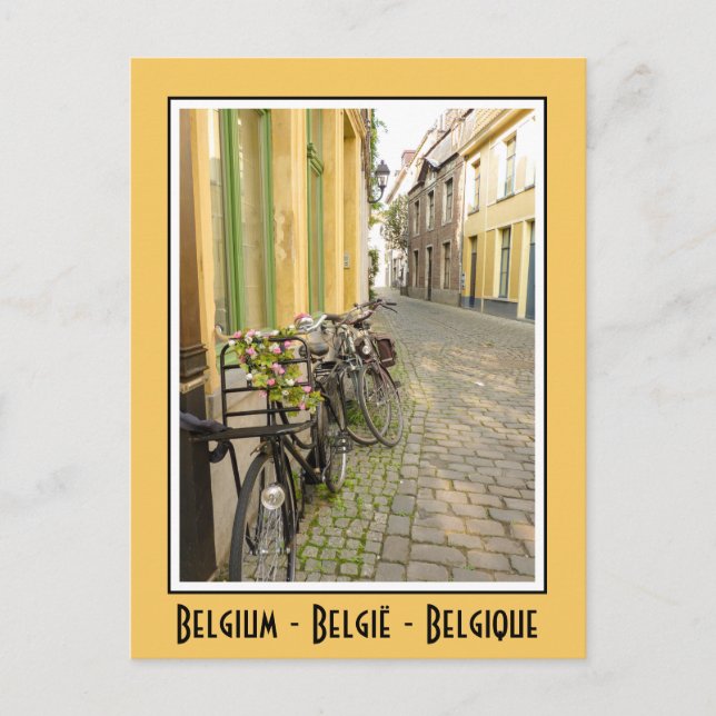 Cartão Postal Bicicletas na Bélgica (Frente)