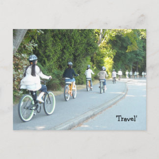 Cartão Postal Bicicletas viajando