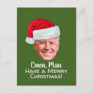 Cartão Postal Biden Harris 2020 - Joe Santa Hat - Homem Comum