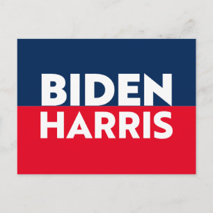 Cartão Postal "Biden Harris" azul vermelho branco