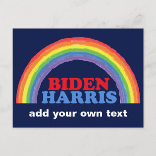 Cartão Postal Biden Harris Rainbow Cute Democrata Personalizado